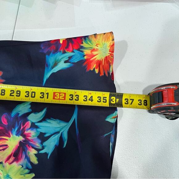 Betsey Johnson Navy Floral Fit & Flare Aline Dress Open Back - Picture 12 of 12